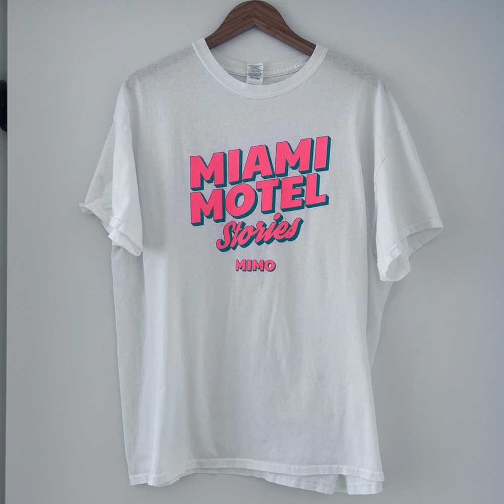 Miami Motel Stories Tee-Shirt | White | 100% Cotton | Size XL